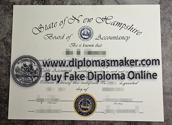 purchase fake State of new hampshire board of accountancy certificate