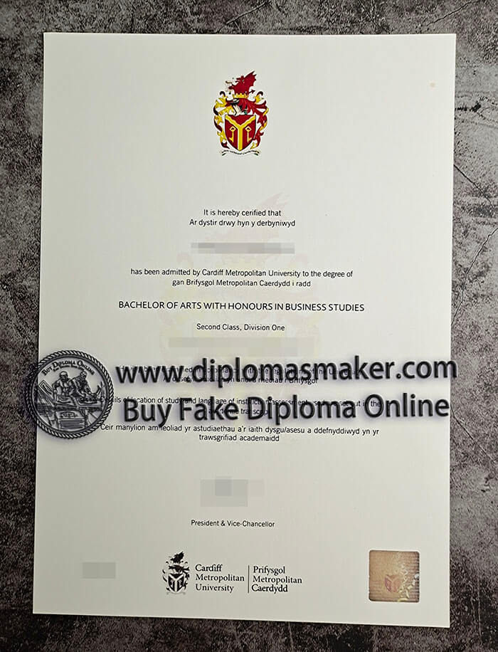 purchase fake Cardiff Metropolitan University diploma