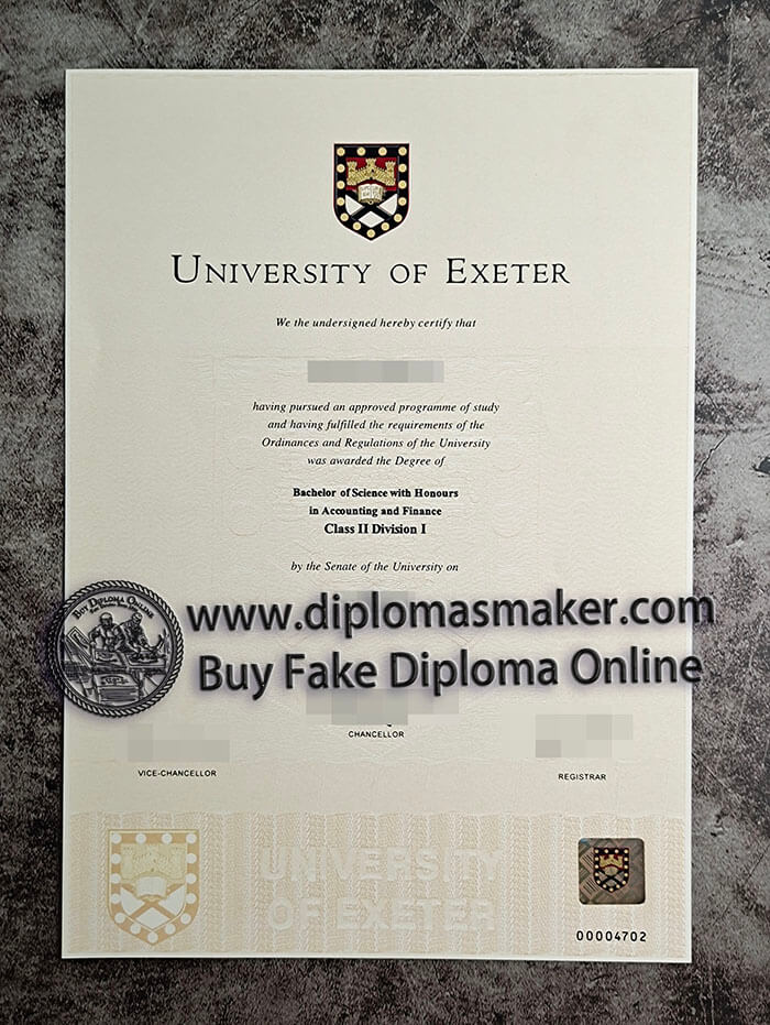 purchase fake University of Exeter diploma