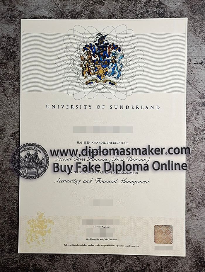 purchase fake University of Sunderland diploma